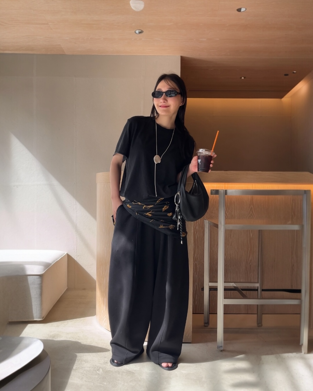 [5/21new]Curved Wide Sweat Pants black 6月上旬〜中旬入荷