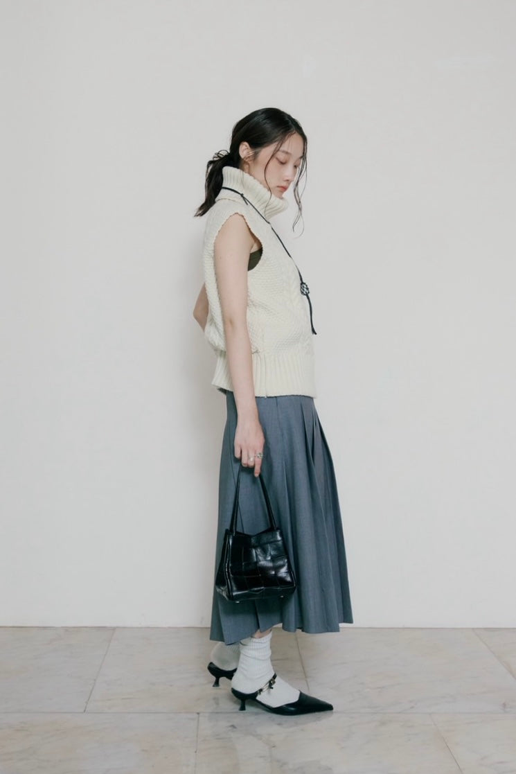 [10/22new]side belt pleats skirt GR