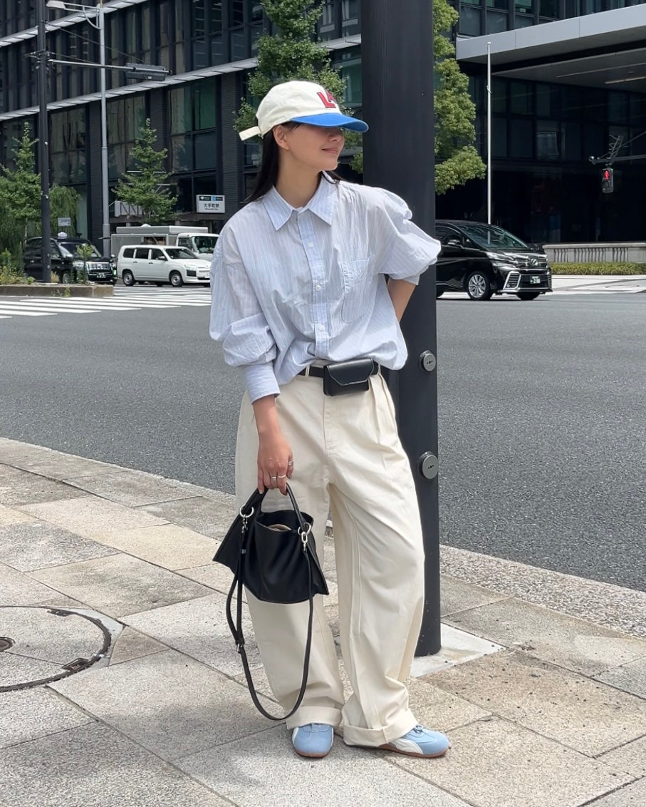 Curve Leather 2way handle bag