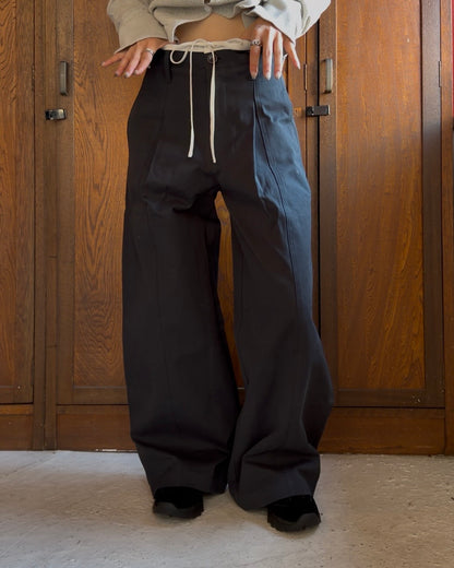 ［3/19new］Cotton Tencel Wide Slacks navy