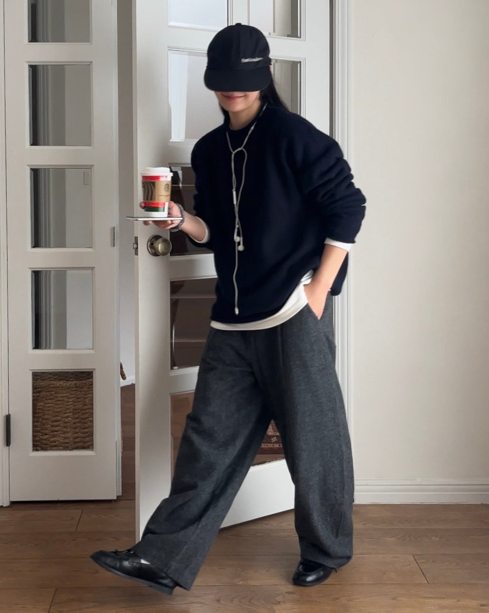 Half-Wool tweed Pants