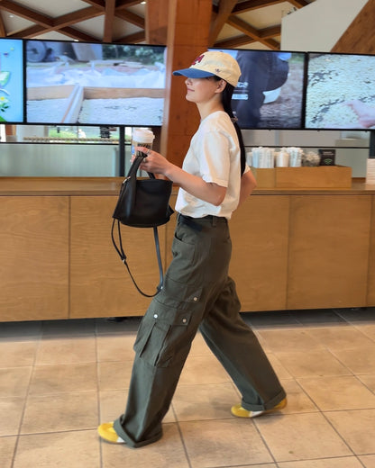 Curve Leather 2way handle bag