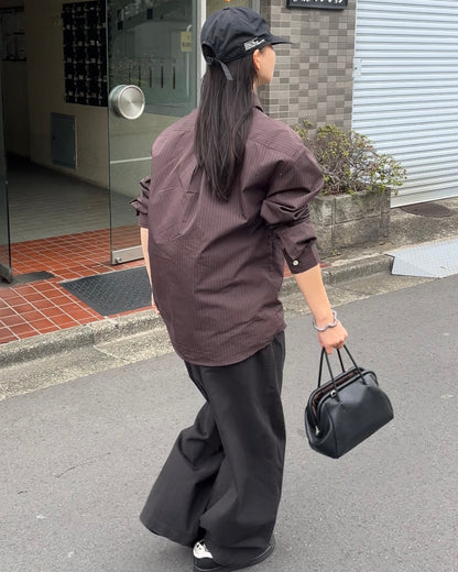 [11/20new]Buckle Straight Cotton Pants black