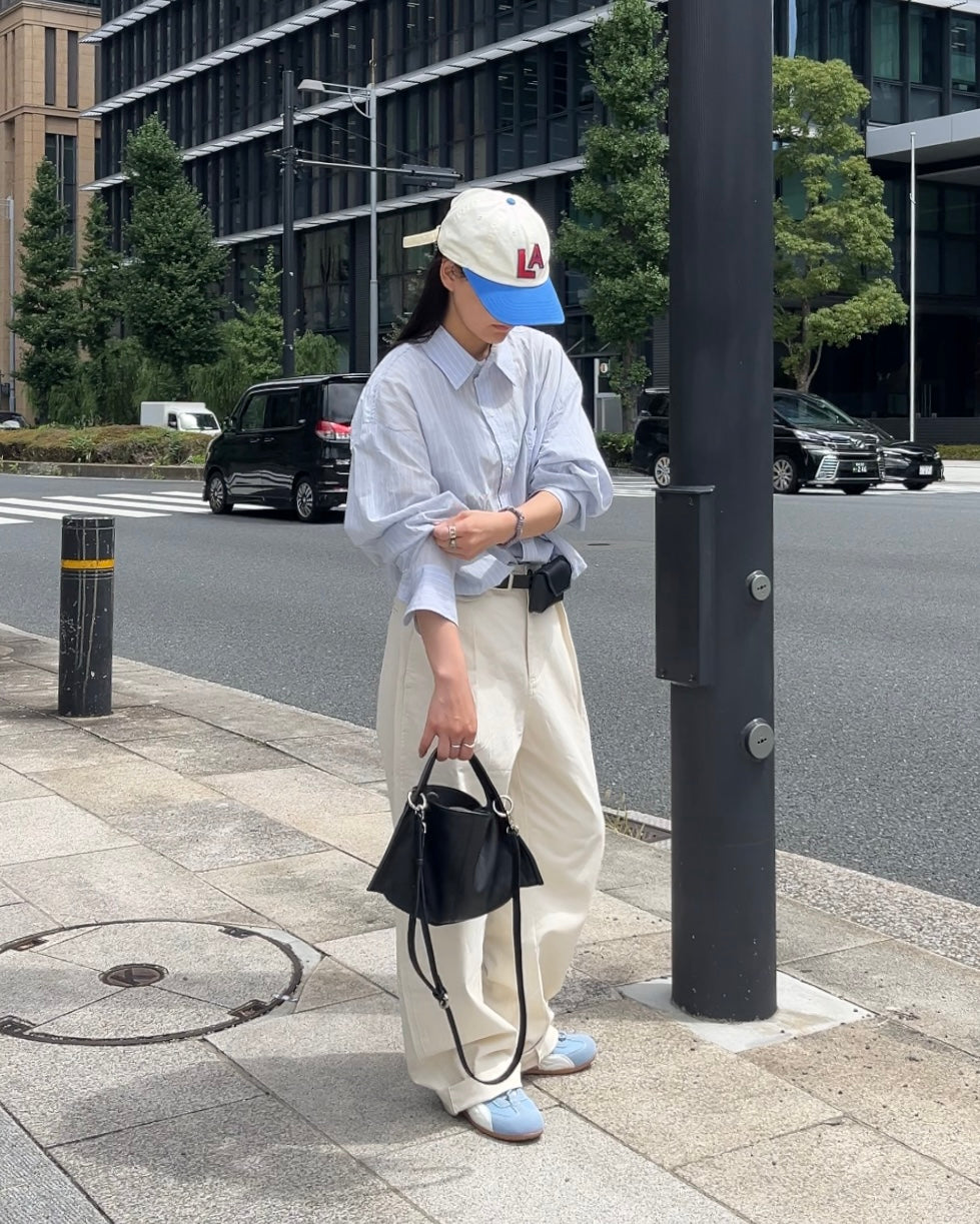 Curve Leather 2way handle bag