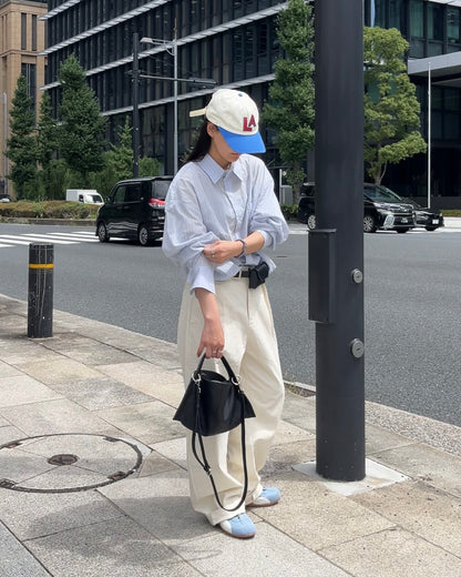 Curve Leather 2way handle bag