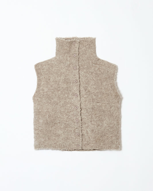 highneck mohair knit vest gray