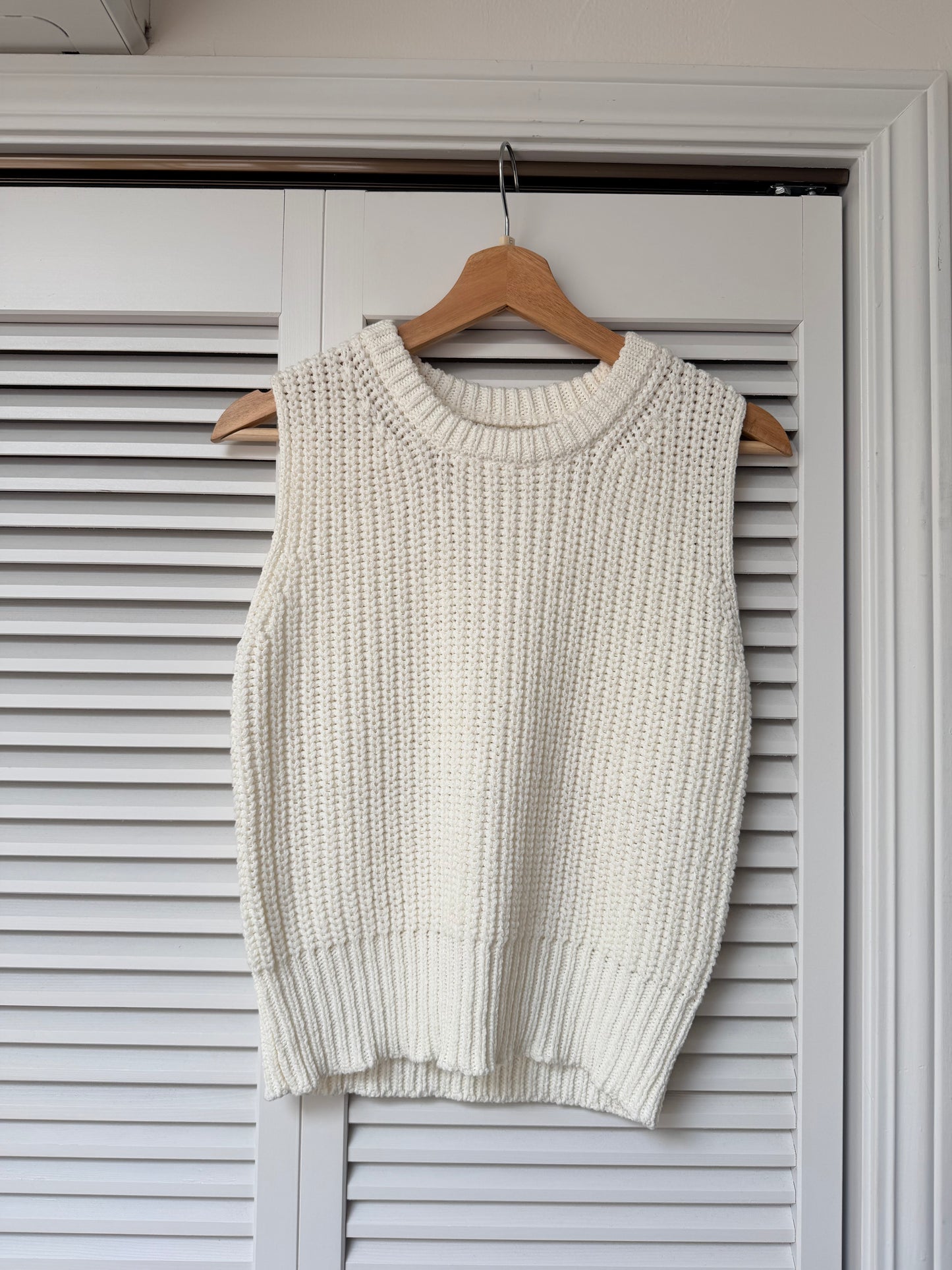[5/7new]Raw Linen Knit Top Tank white 5月下旬入荷分