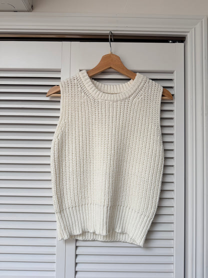 [5/7new]Raw Linen Knit Top Tank white 5月下旬入荷分