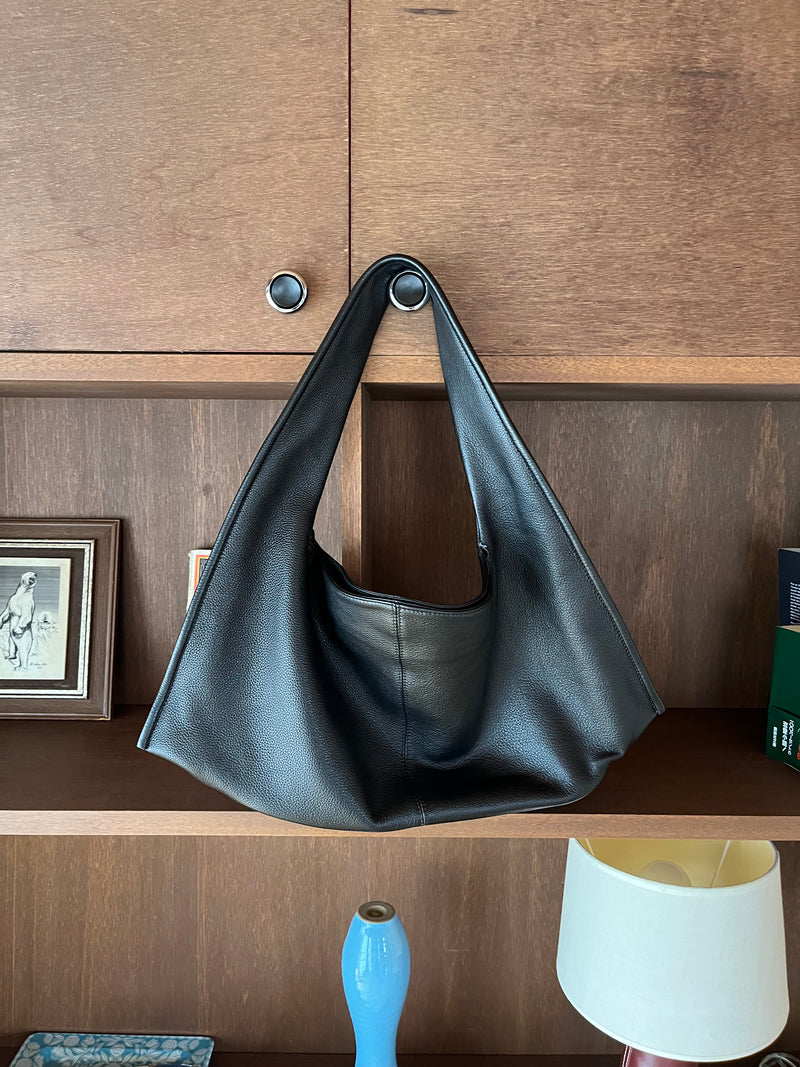 Curve Leather boston  shoulder bag