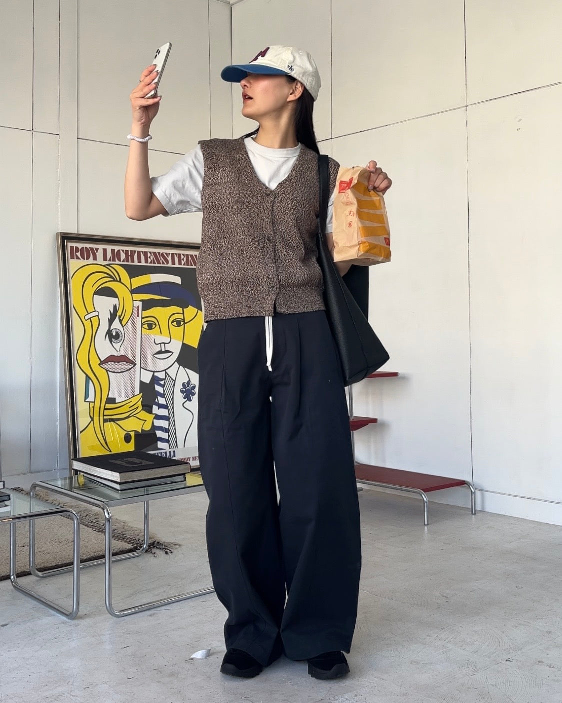 ［3/19new］Cotton Easy Layer Vest brown