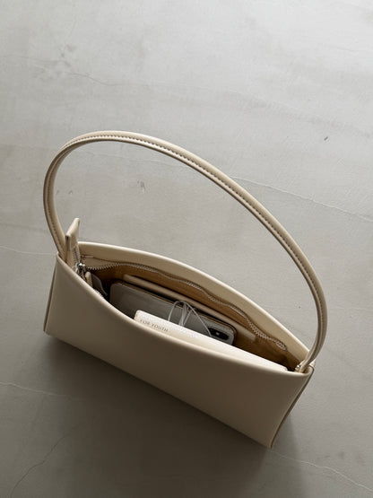 [8/27new]slim leather handle bag white