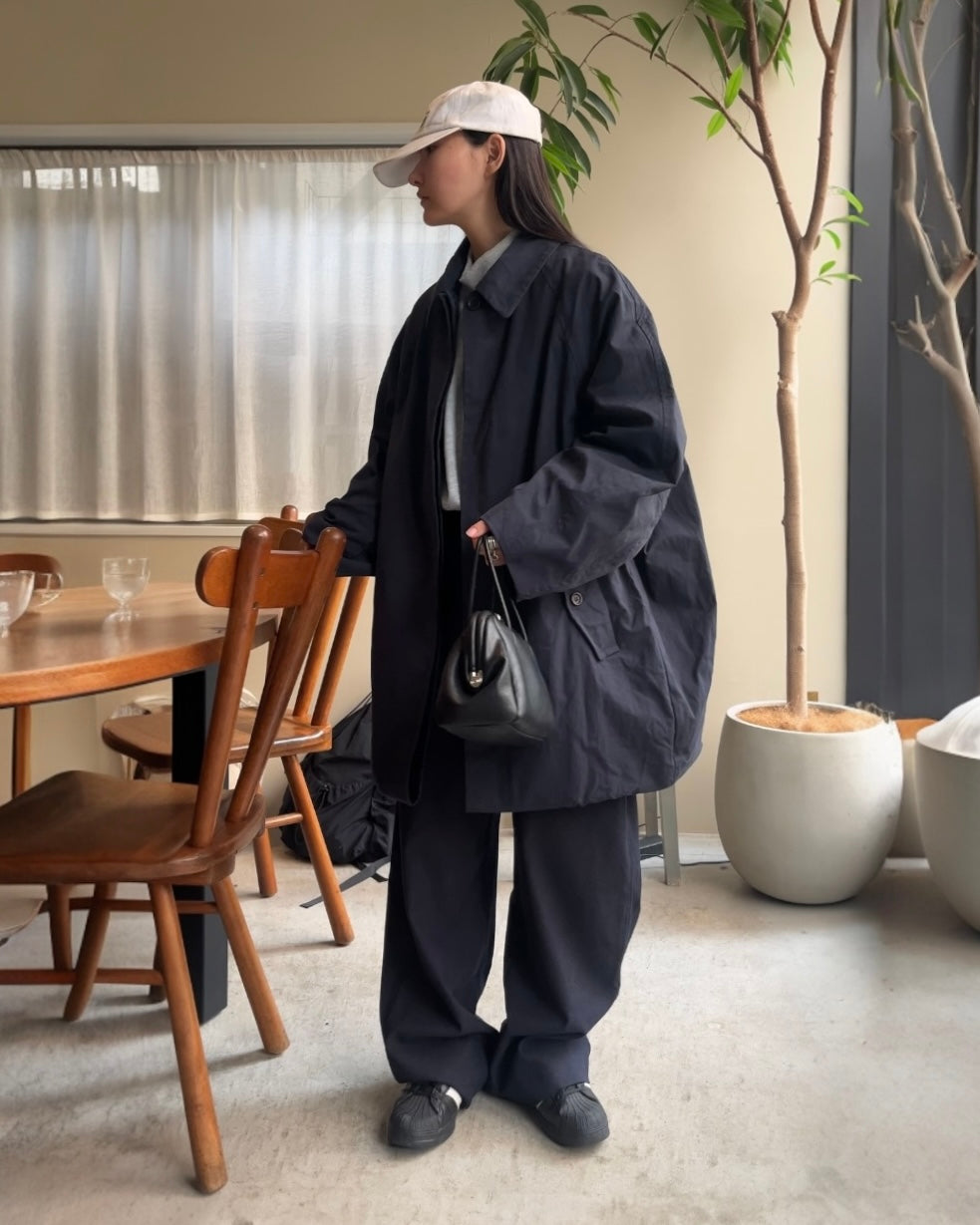 Cotton Nylon Over Collar Jacket navy – A.subjjject