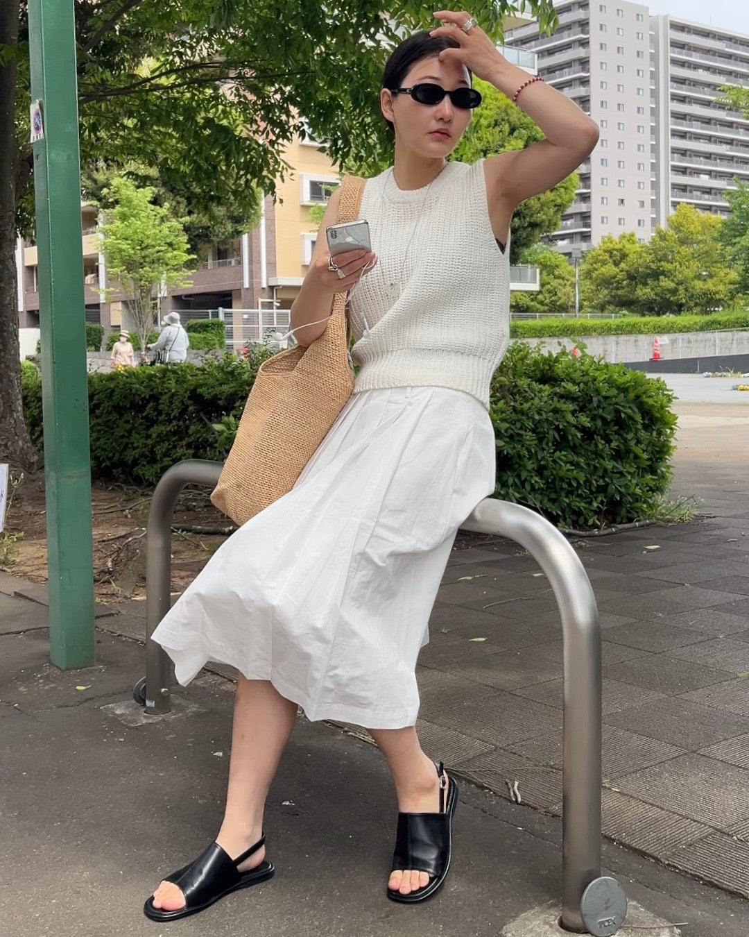 [5/7new]Cotton Full Line Pleated Skirt