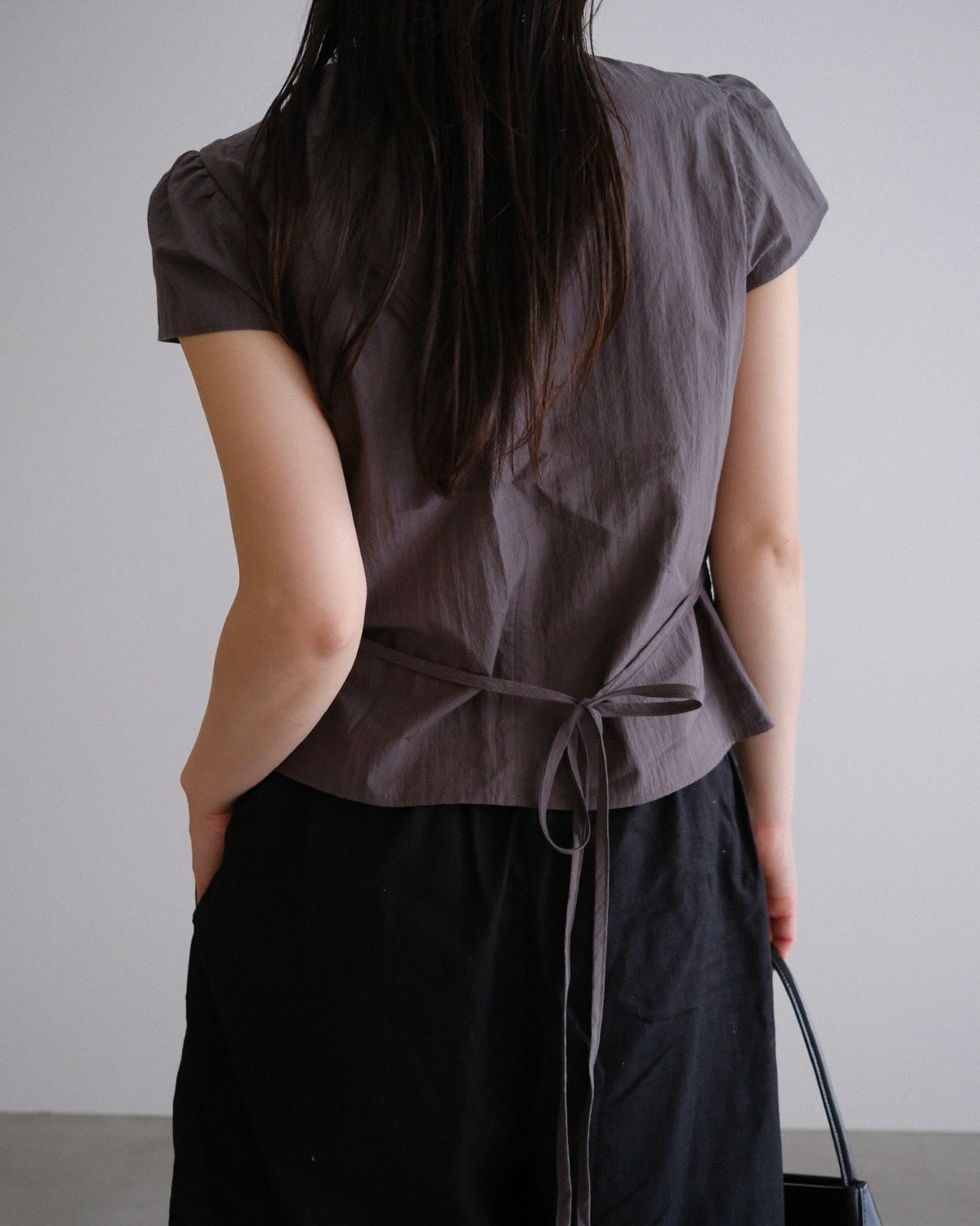 [9/17new]Gather Front Blouse gray