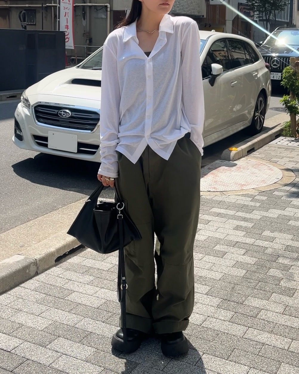 [9/4new]Airy Light Shirt white