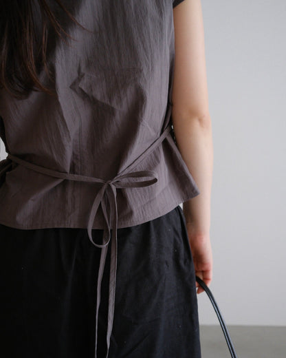 [9/17new]Gather Front Blouse gray
