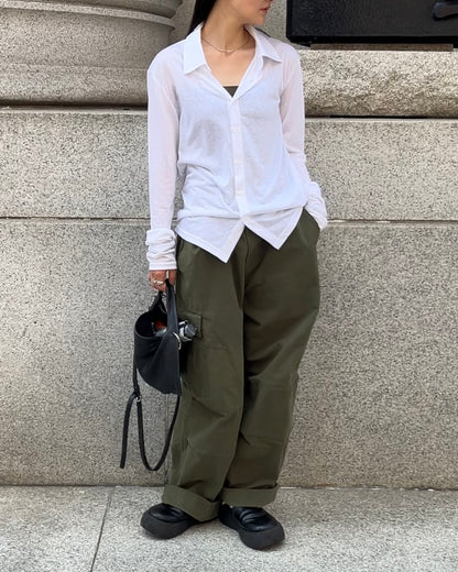 [9/4new]Airy Light Shirt white