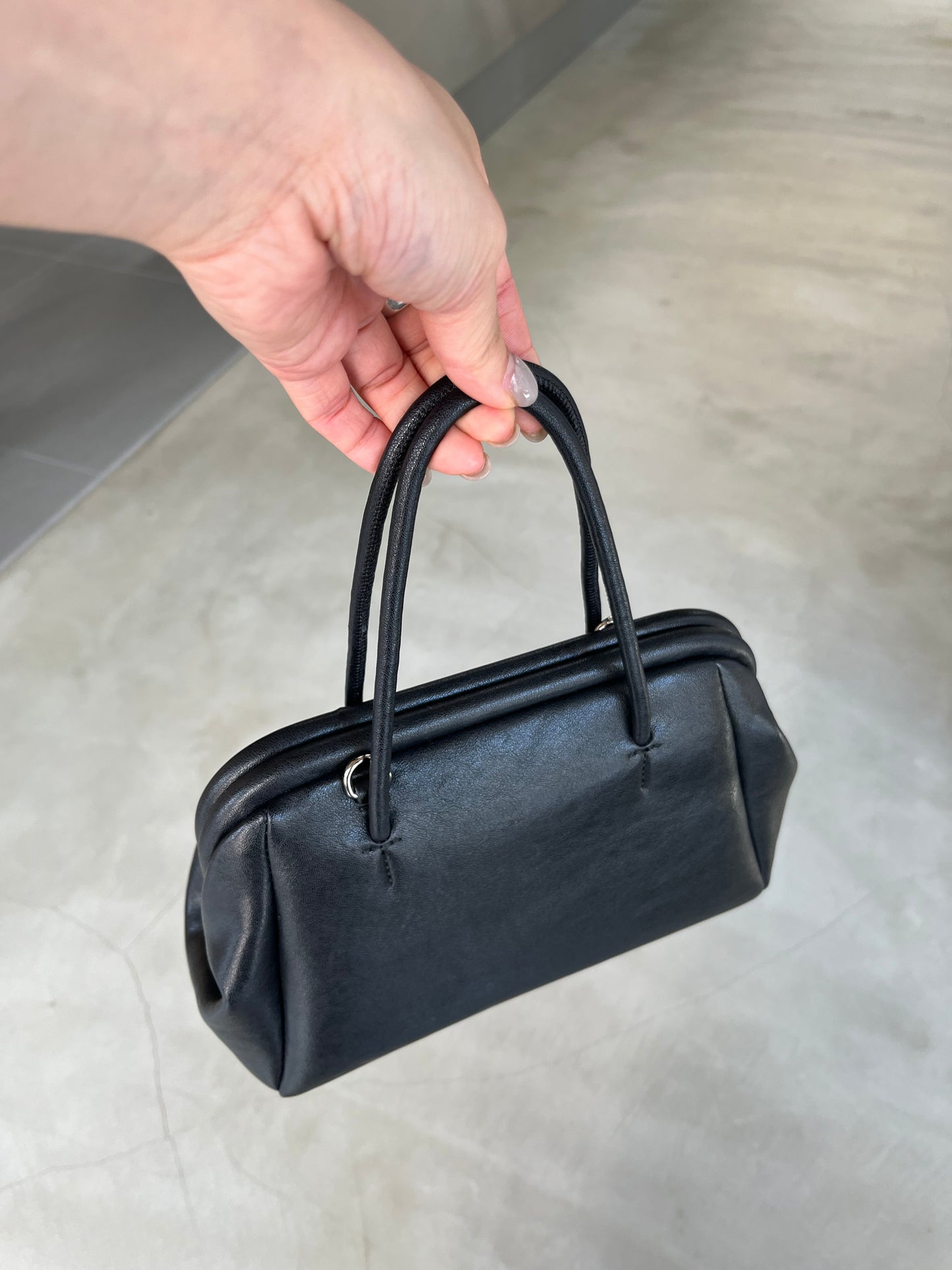 [9/14restock][予約]minimal Leather 2way Bag black 9月下旬～10月初旬入荷