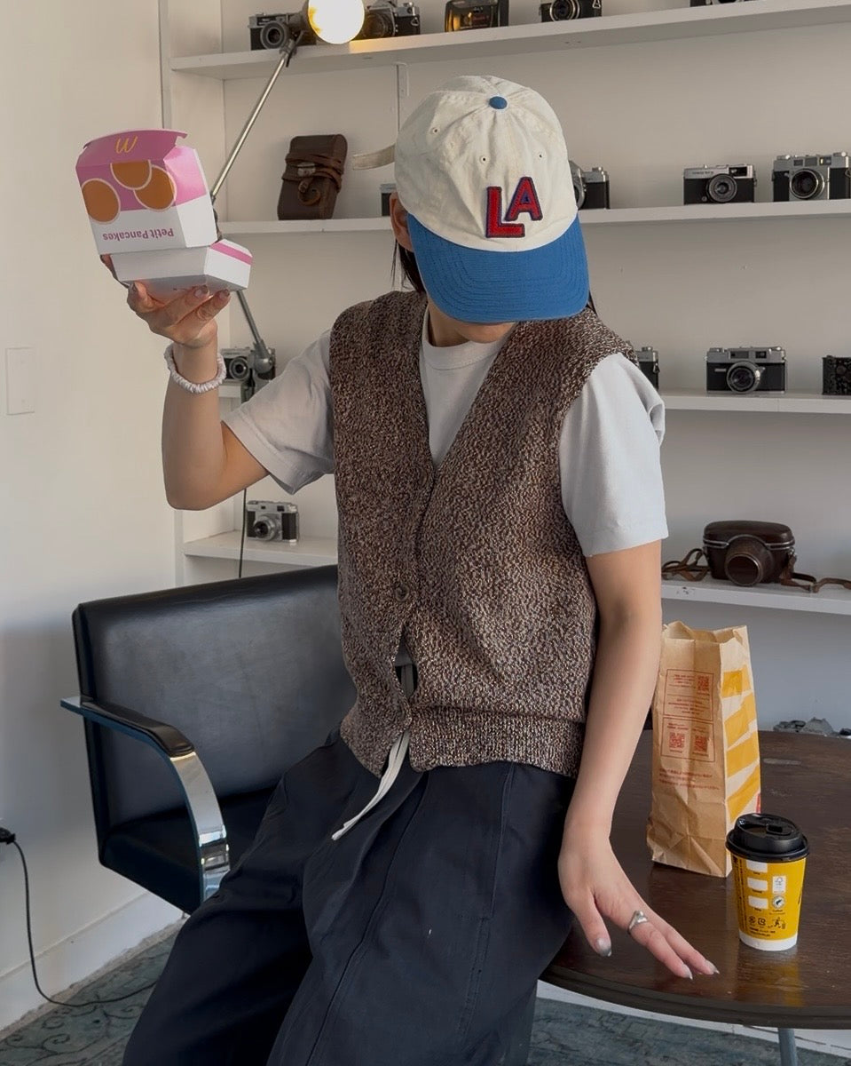 ［3/19new］Cotton Easy Layer Vest brown