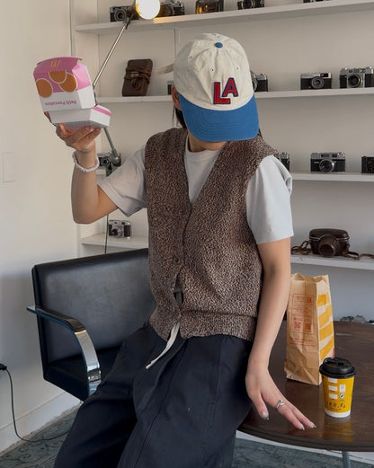 ［3/19new］Cotton Easy Layer Vest brown