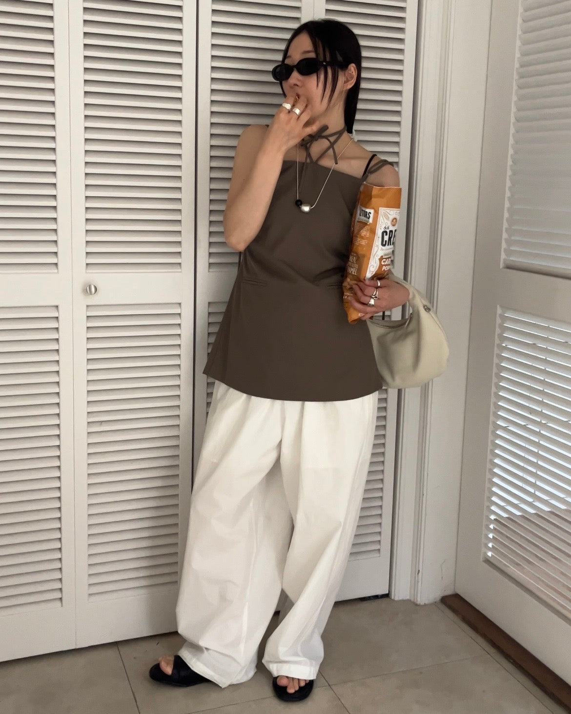[5/21new]Round Curve Leather Bag white 6月上旬〜下旬入荷