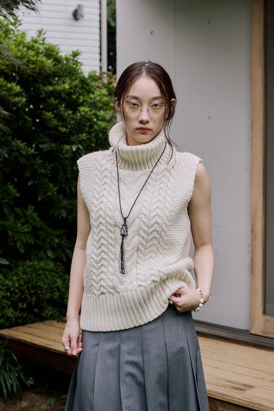 [9/24new] wide rib knit vest 10月中旬〜下旬入荷分