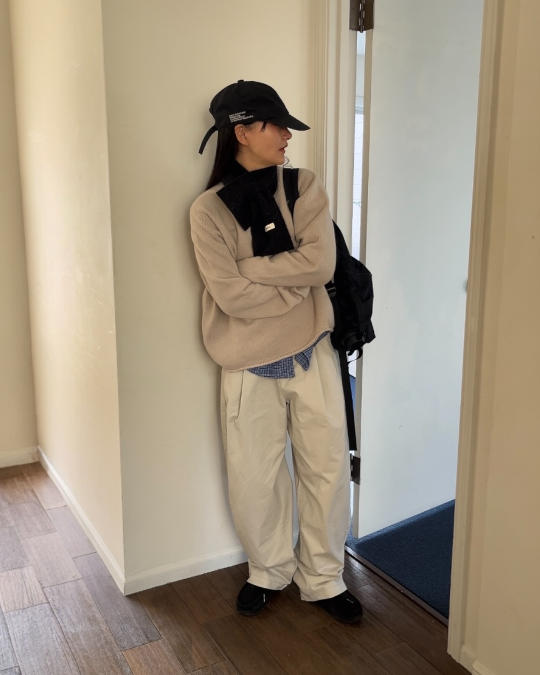 Pure Wool Soft High-Neck Knit Ivory