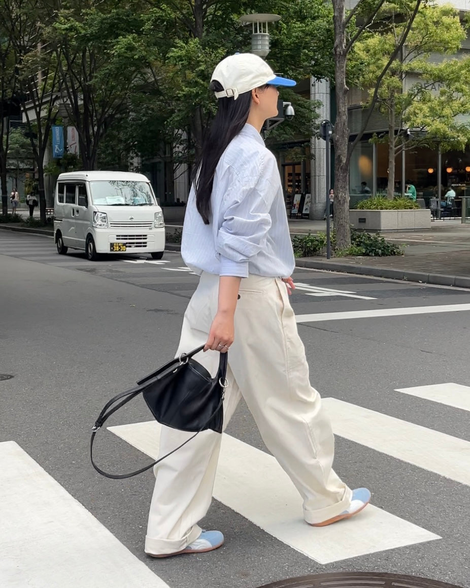 Curve Leather 2way handle bag