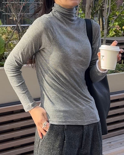 Layer Soft Turtleneck Gray