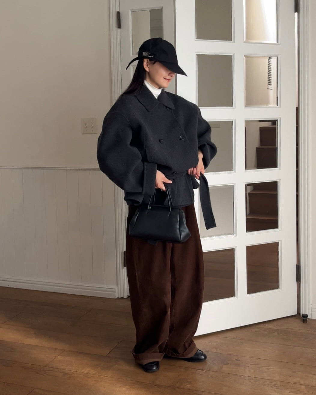 [11/27new] Drape Wool P-Coat gray 12月下旬～1月初旬入荷