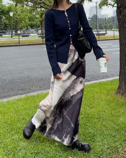 [9/24new] ink wash skirt BK 10月初旬〜中旬入荷