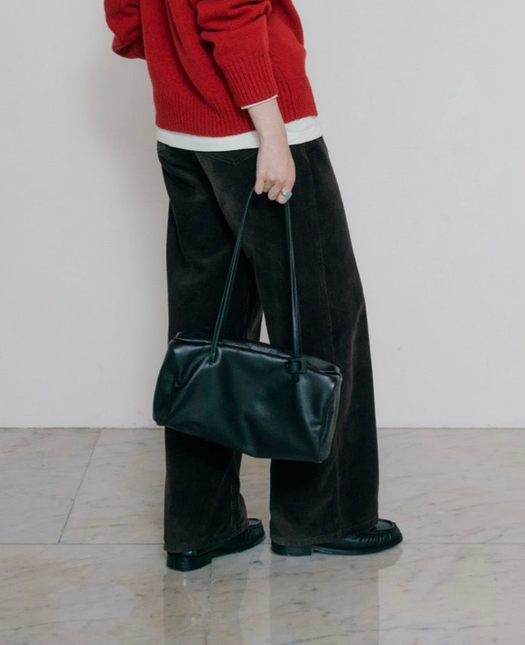 long frame leather bag