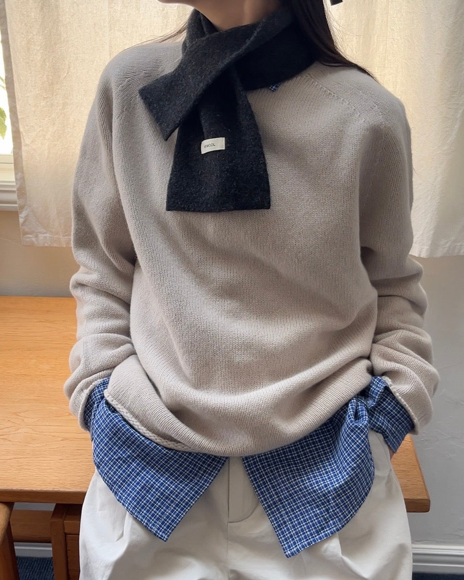 Pure Wool Soft High-Neck Knit Ivory