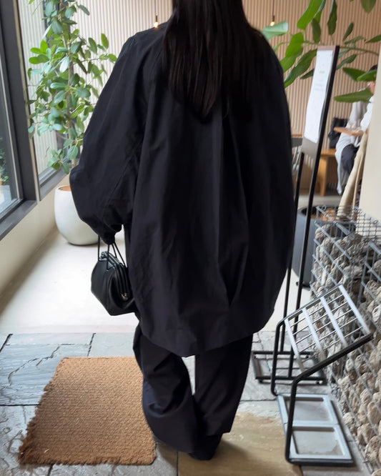 [11/23 restock] Cotton Nylon Over Collar Jacket navy 12月上旬〜中旬入荷分