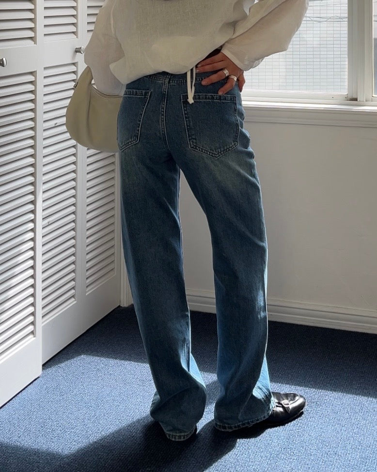 [4/23new]Cotton Blend Straight Denim