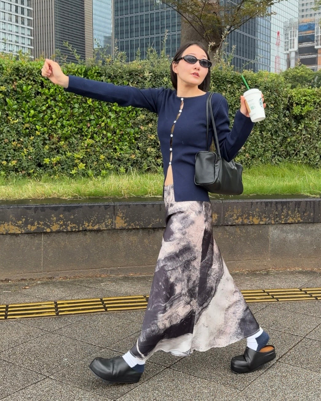 [9/24new] ink wash skirt BK 10月初旬〜中旬入荷