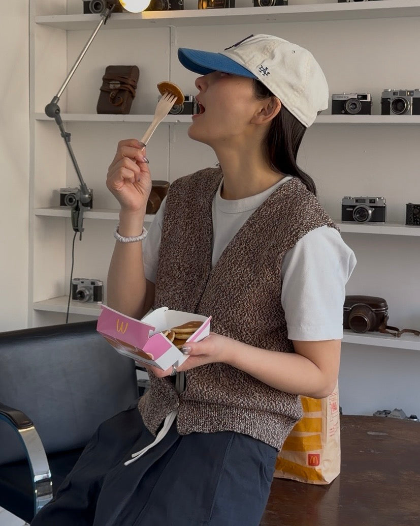 ［3/19new］Cotton Easy Layer Vest brown