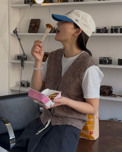 ［3/19new］Cotton Easy Layer Vest brown