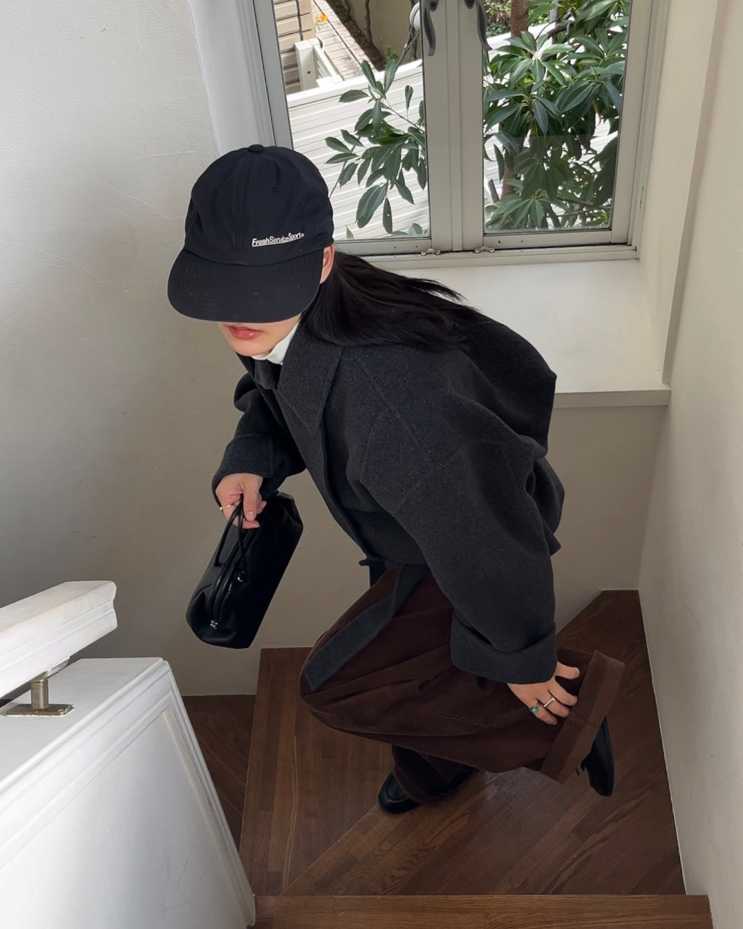 [11/27new] Drape Wool P-Coat gray 12月下旬～1月初旬入荷