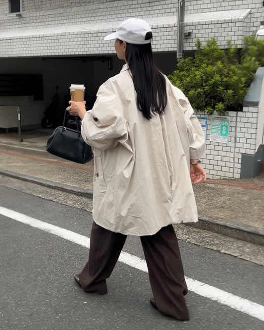 [11/23 restock] Cotton Nylon Over Collar Jacket ivory 12月上旬〜中旬入荷