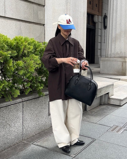 Boston Leather Dome Bag