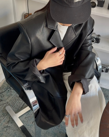 [2/12new] Urban Leather-Like Jacket