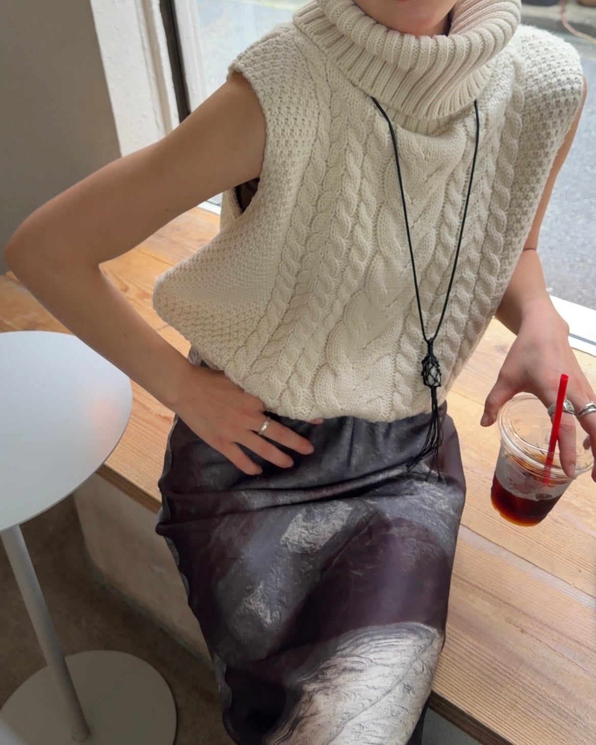 [9/24new] wide rib knit vest 10月中旬〜下旬入荷分