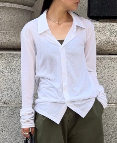 [9/4new]Airy Light Shirt white