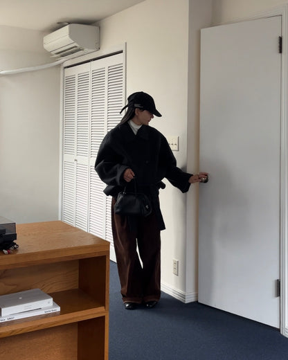 [11/27new] Drape Wool P-Coat gray 12月下旬～1月初旬入荷