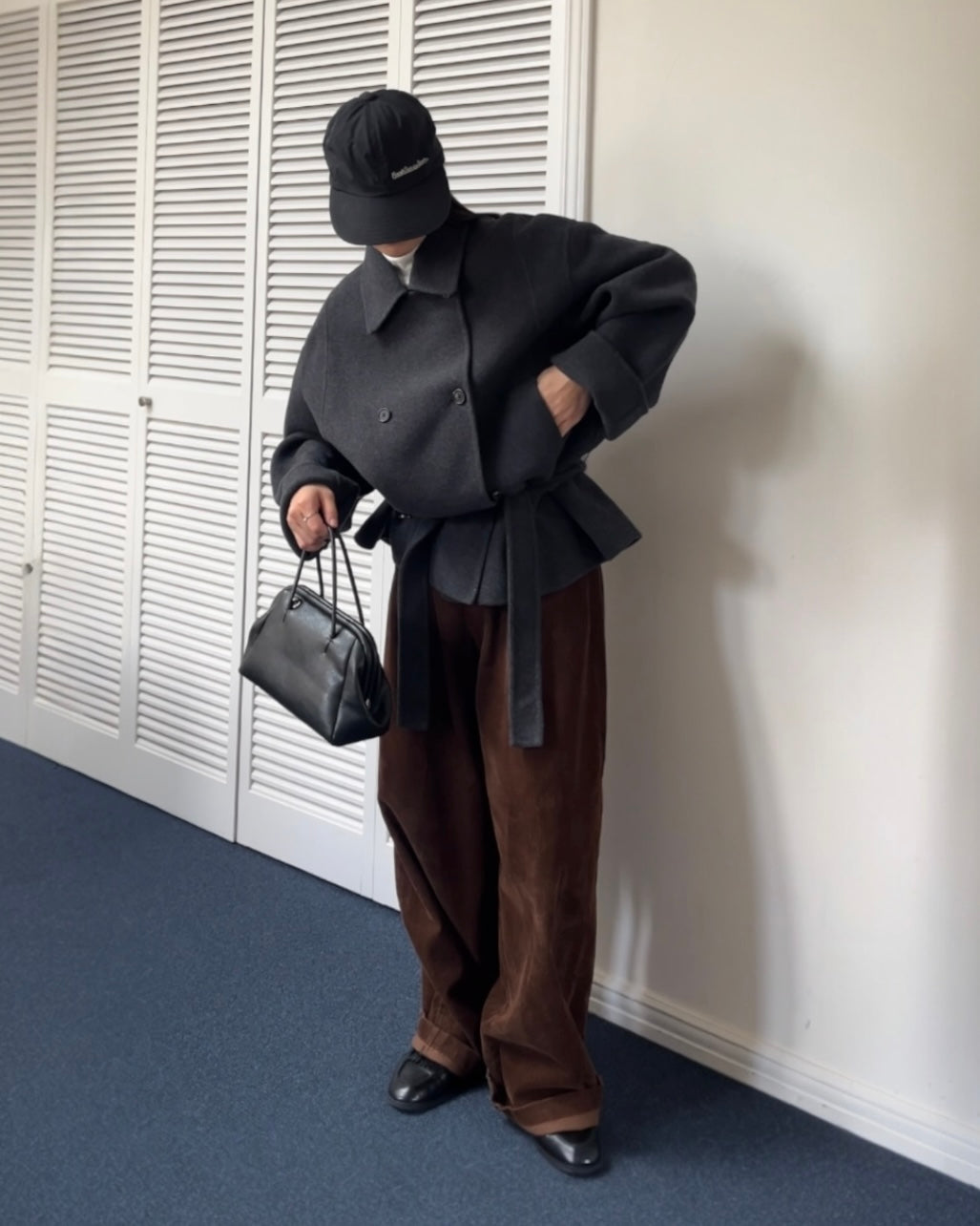 [11/27new] Drape Wool P-Coat gray 12月下旬～1月初旬入荷