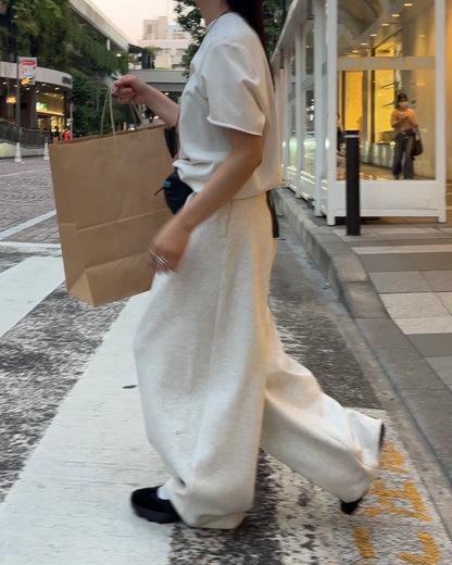 [5/21new]Curved Wide Sweat Pants oatmeal 6月上旬〜下旬入荷