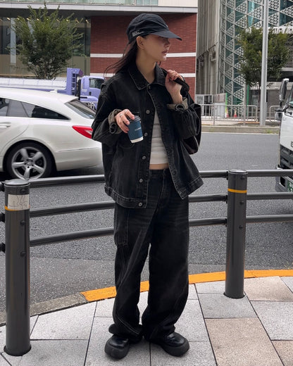 [10/30 new]Washed Denim set  black 11月下旬〜12月上旬入荷分