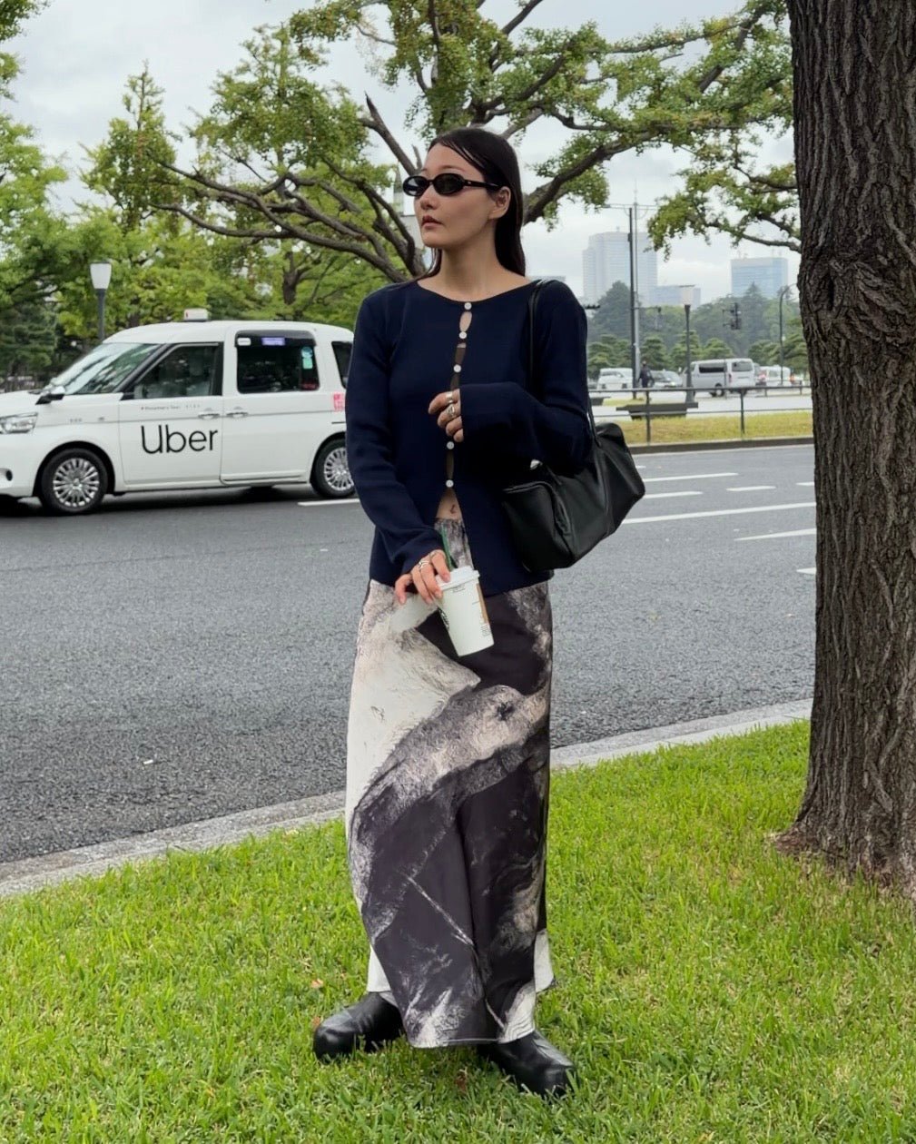 [9/24new] ink wash skirt BK 10月初旬〜中旬入荷