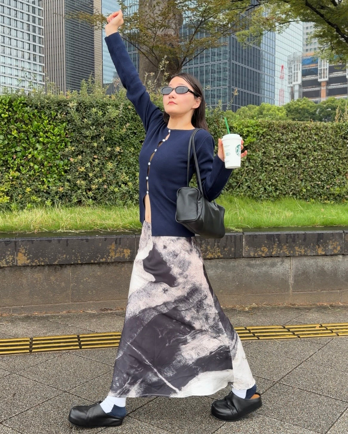 [9/24new] ink wash skirt BK 10月初旬〜中旬入荷